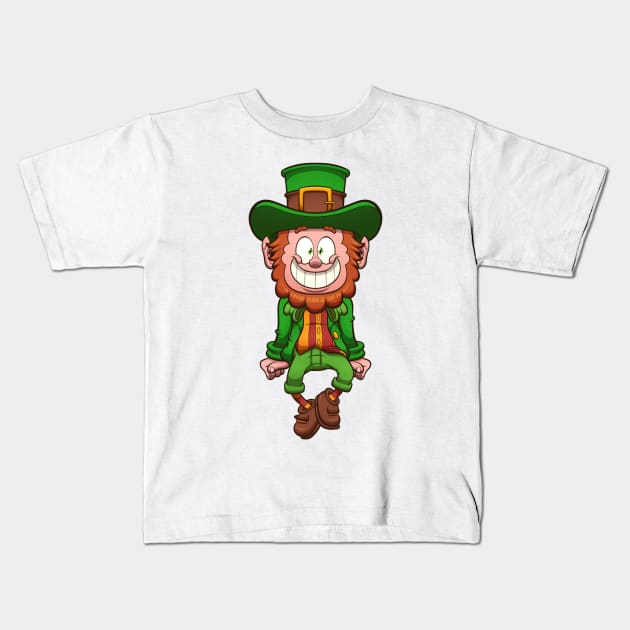 Dancing Leprechaun Kids T-Shirt by TheMaskedTooner